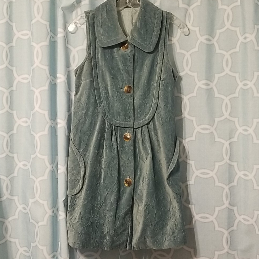Anthropologie crush velvet bib vest dress .